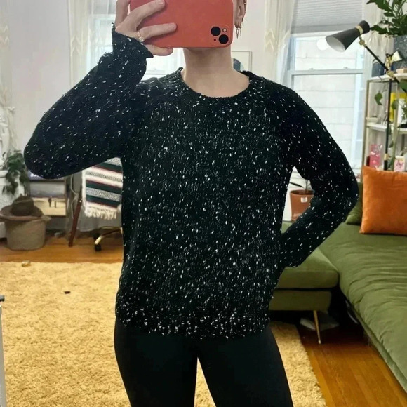 Forever 21 Spotted Black & White Crew Neck Cable Knit Pullover Sweater - Picture 7 of 10